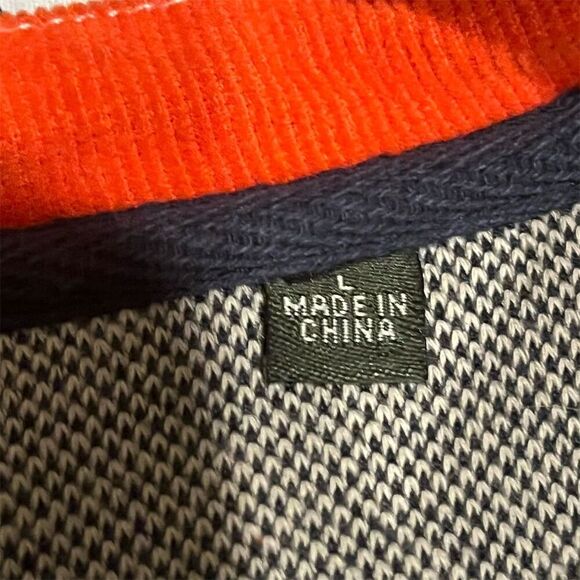 Orvis Men's 1/4 Zip Pullover Sweatshirt Gray Nautical Flag Trim L yacht - Picture 4 of 10